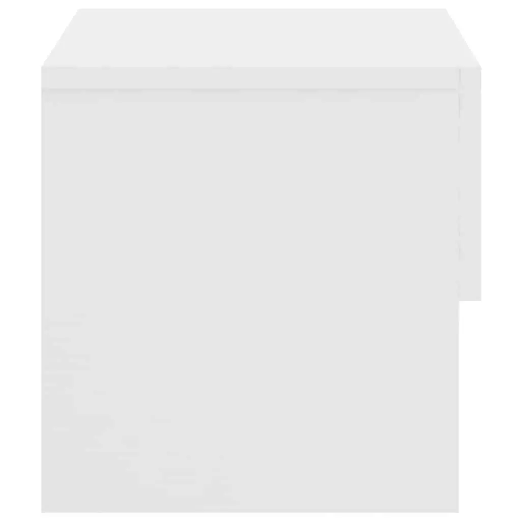 Wall-mounted Bedside Cabinets 2 pcs High Gloss White Floating Storage Unit