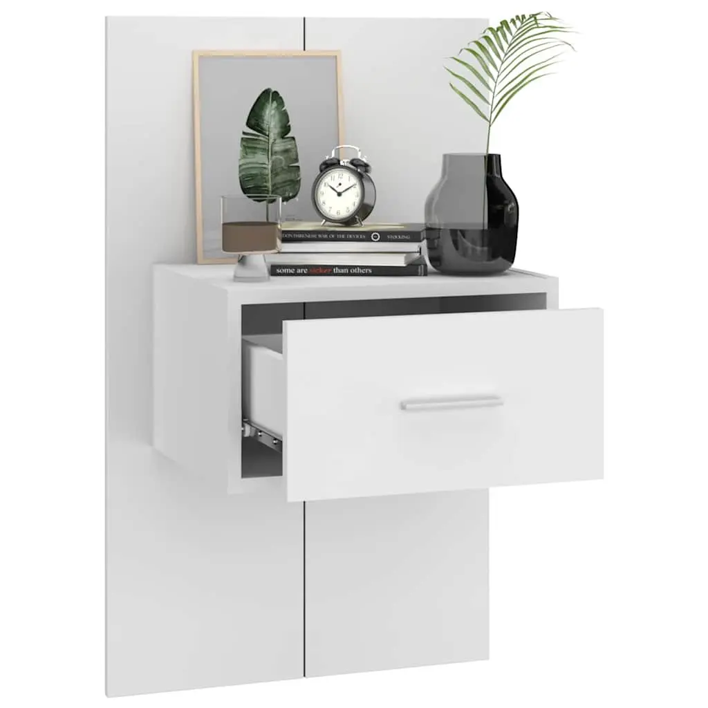 White Floating Cabinet with Organized Storage