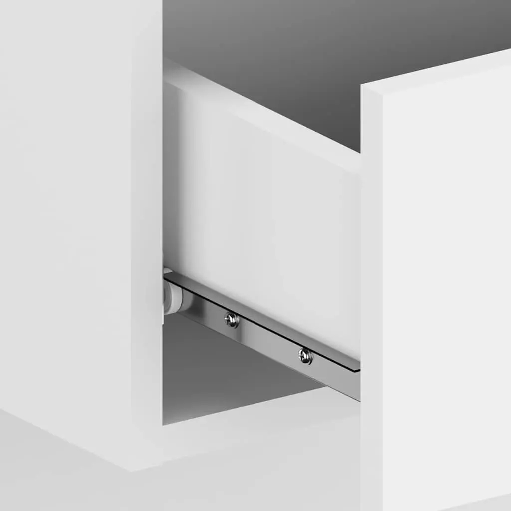 Wall-mounted Bedside Cabinets Storage Drawers 2 Piece High Gloss White