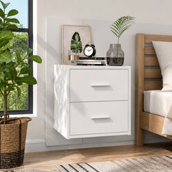 Space-Saving Wall-Mounted Bedside Cabinet with Practical Features
