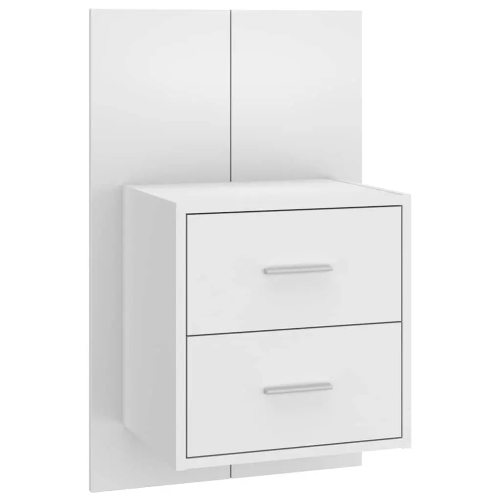 Wall-mounted Bedside Cabinet with Storage Drawer White Floating Bedroom