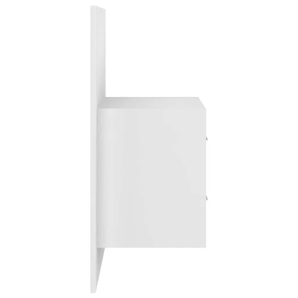 Wall-mounted Bedside Cabinet Storage Drawer Unit High Gloss White
