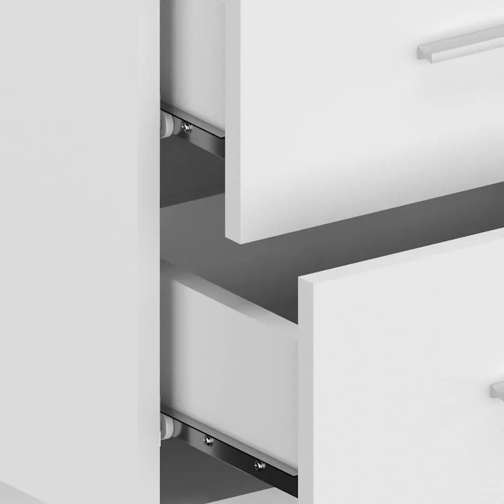 Wall-mounted Bedside Cabinet Storage Drawer Unit High Gloss White
