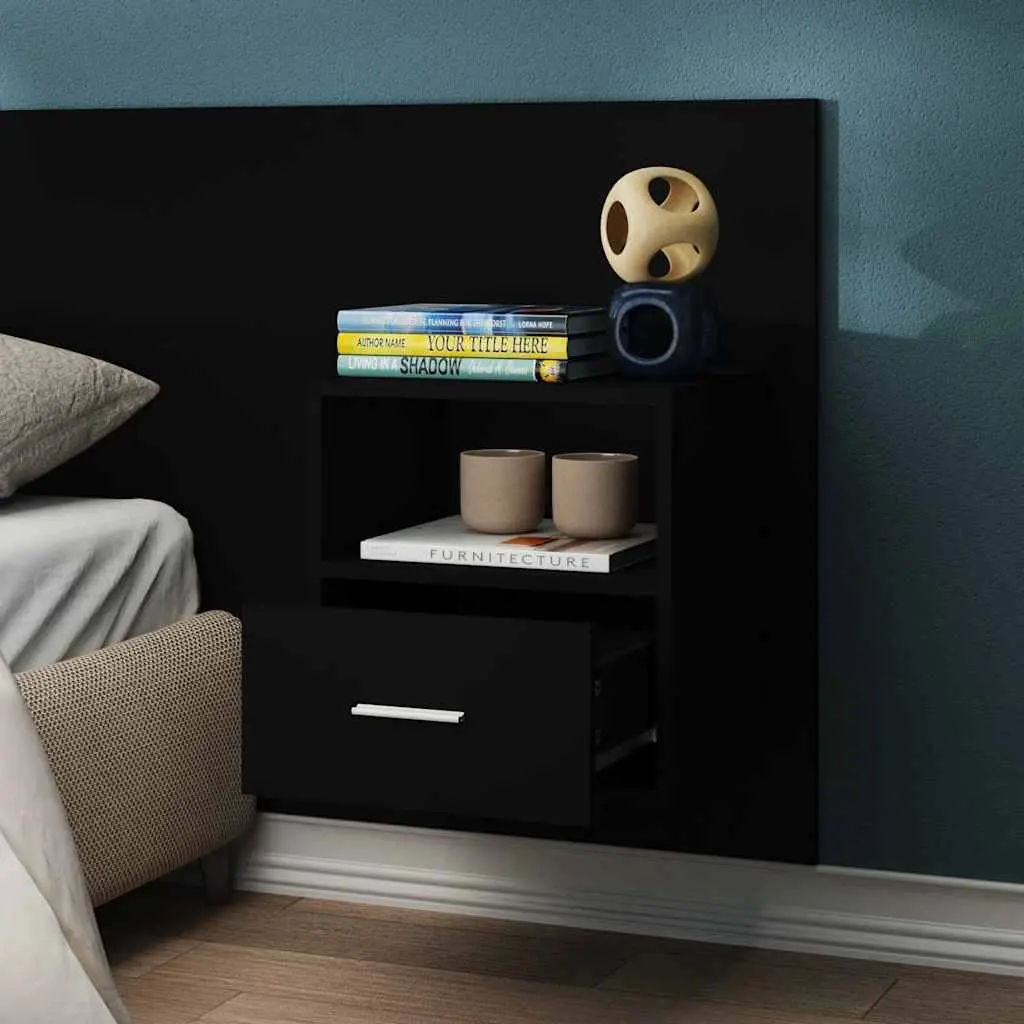 Black Bedside Cabinet for Storage