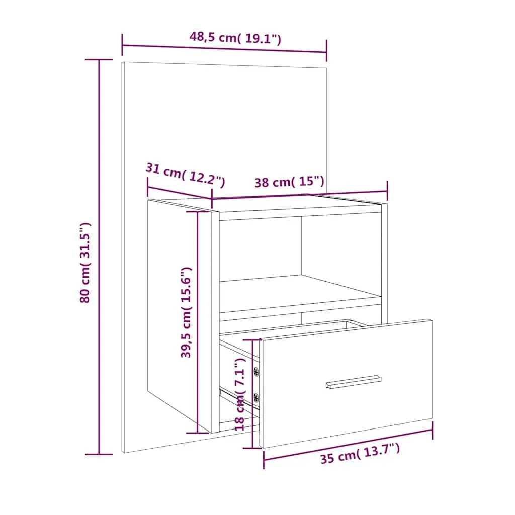 Black Bedside Cabinet for Storage