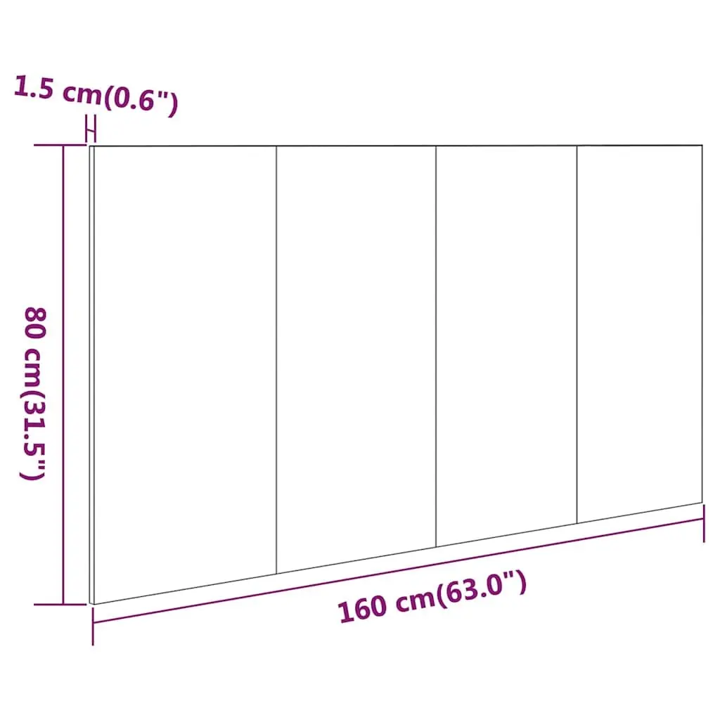 Bed Headboard 160cm White Classic Design Engineered Wood Bedroom Furniture