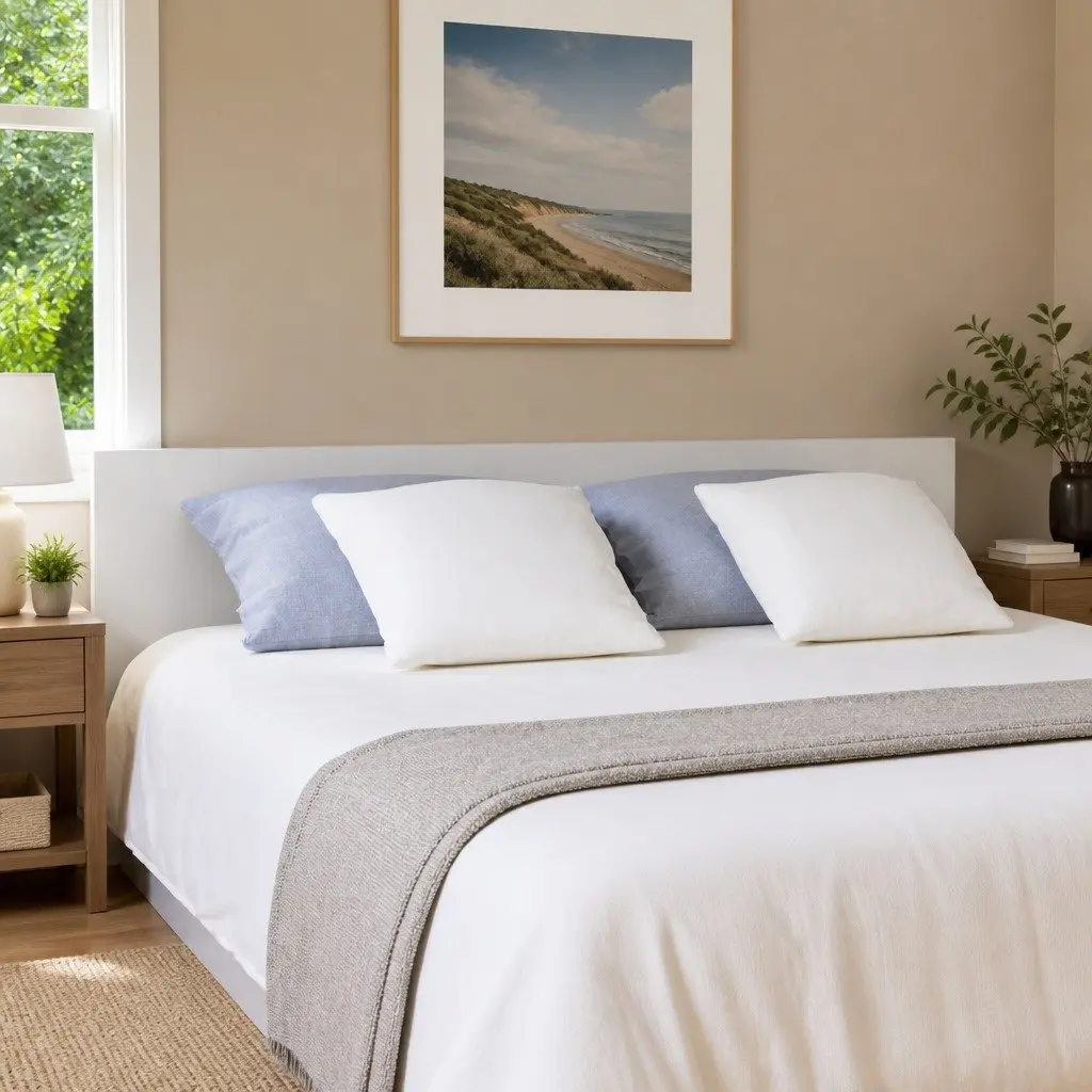 Bed Headboard Wall-Mounted 200 cm White Engineered Wood Bedroom Furniture