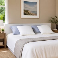 Reliable White Bed Headboard for Simple Bedroom Updates