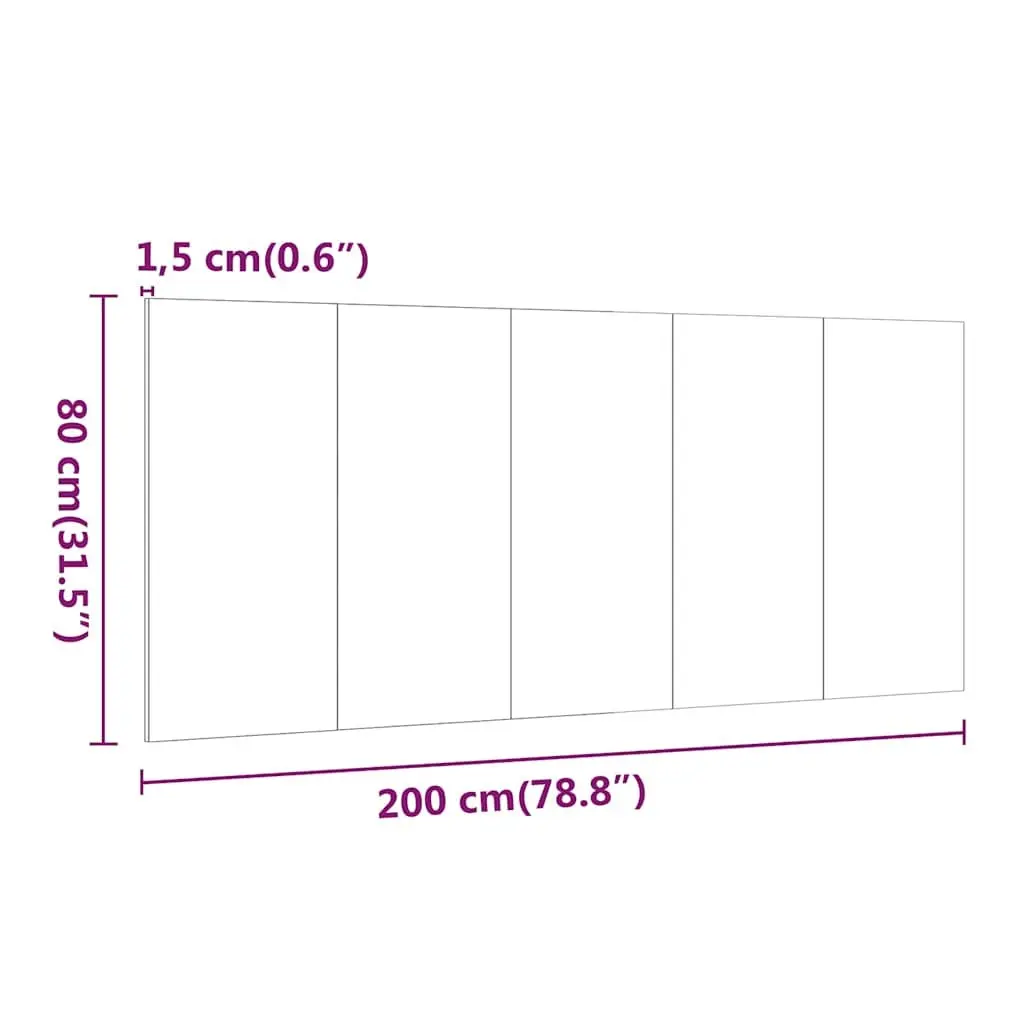 Bed Headboard Wall-Mounted 200 cm White Engineered Wood Bedroom Furniture