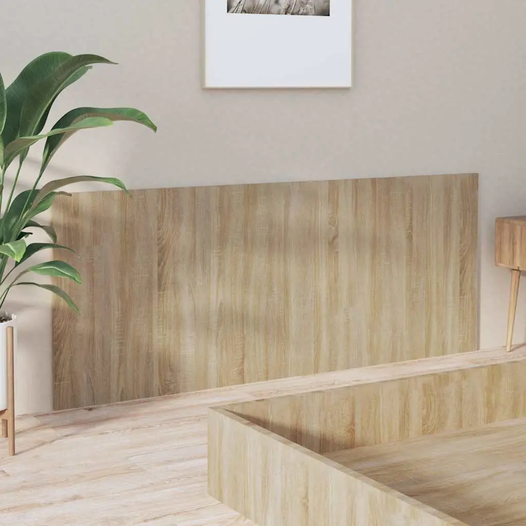 Bed Headboard 200x1.5x80 cm Brown Engineered Wood Bedroom Furniture Wall Mount