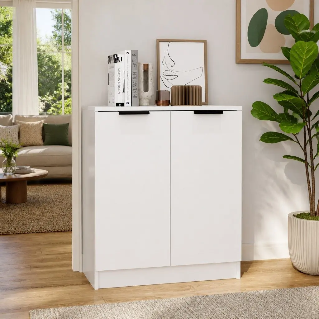 Sideboard White 60x30x70 cm Storage Cabinet Engineered Wood Furniture Buffet