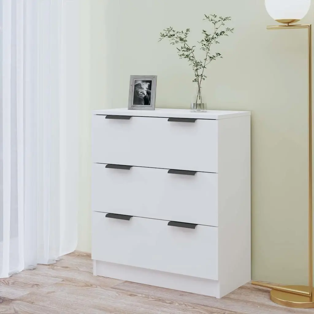White Sideboard Cabinet with Storage Drawers