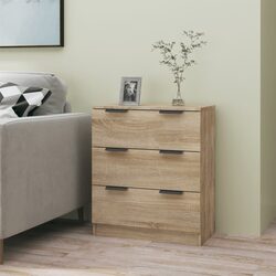 Practical Brown Engineered Wood Sideboard with 3 Drawers