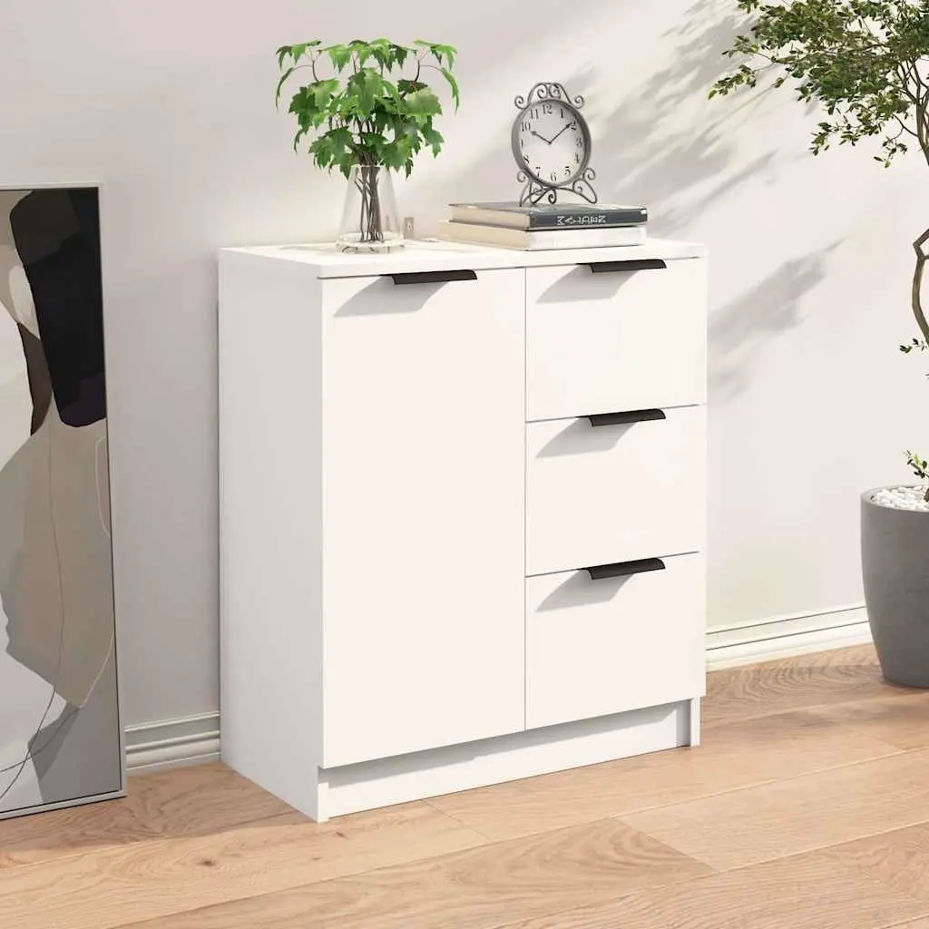 White Sideboard Cabinet 60x30x70 cm Storage Buffet Engineered Wood Furniture