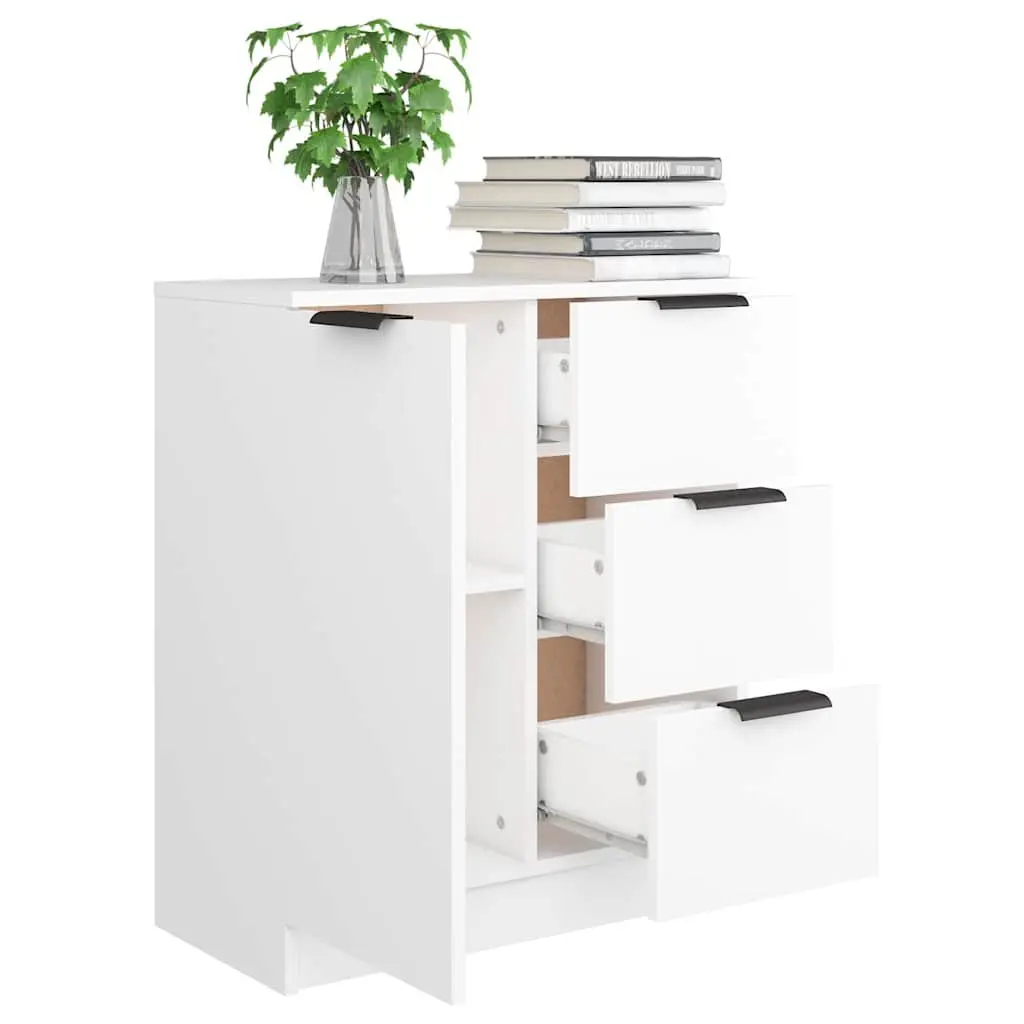 White Sideboard Cabinet 60x30x70 cm Storage Buffet Engineered Wood Furniture