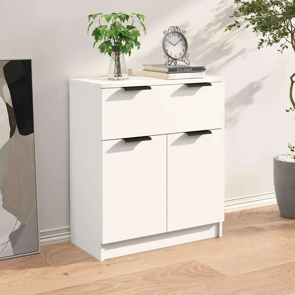 Sideboard Storage Cabinet 60x30x70 cm White with Drawer and Doors