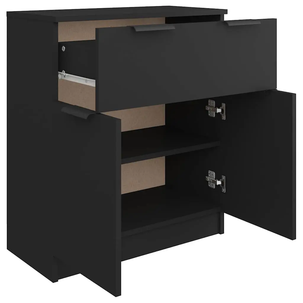 Sideboard Black 60x30x70 cm Storage Cabinet with Drawer and Doors