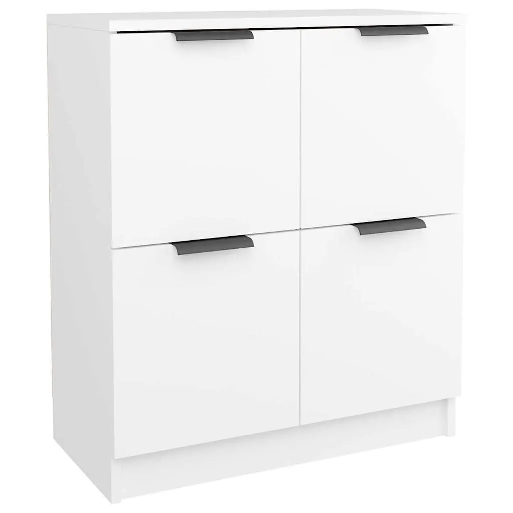 Sideboard Storage Cabinet 60x30x70 cm White 4 Doors Engineered Wood