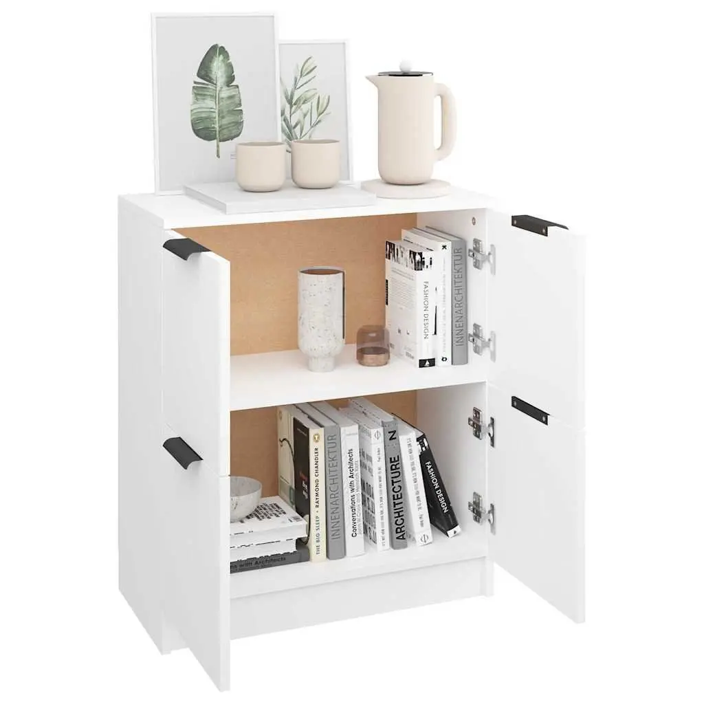 Sideboard Storage Cabinet 60x30x70 cm White 4 Doors Engineered Wood