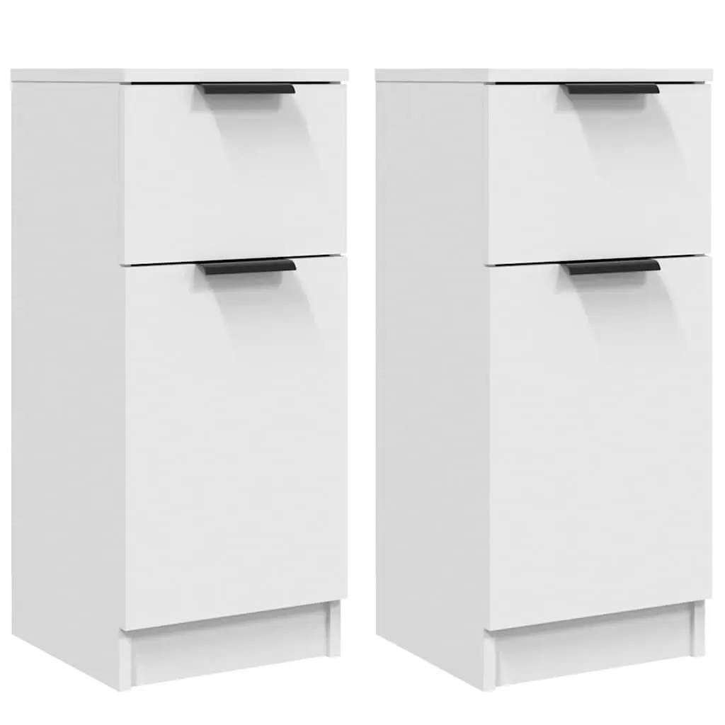 White Sideboard Cabinet 30x30x70cm with 2 Compartments
