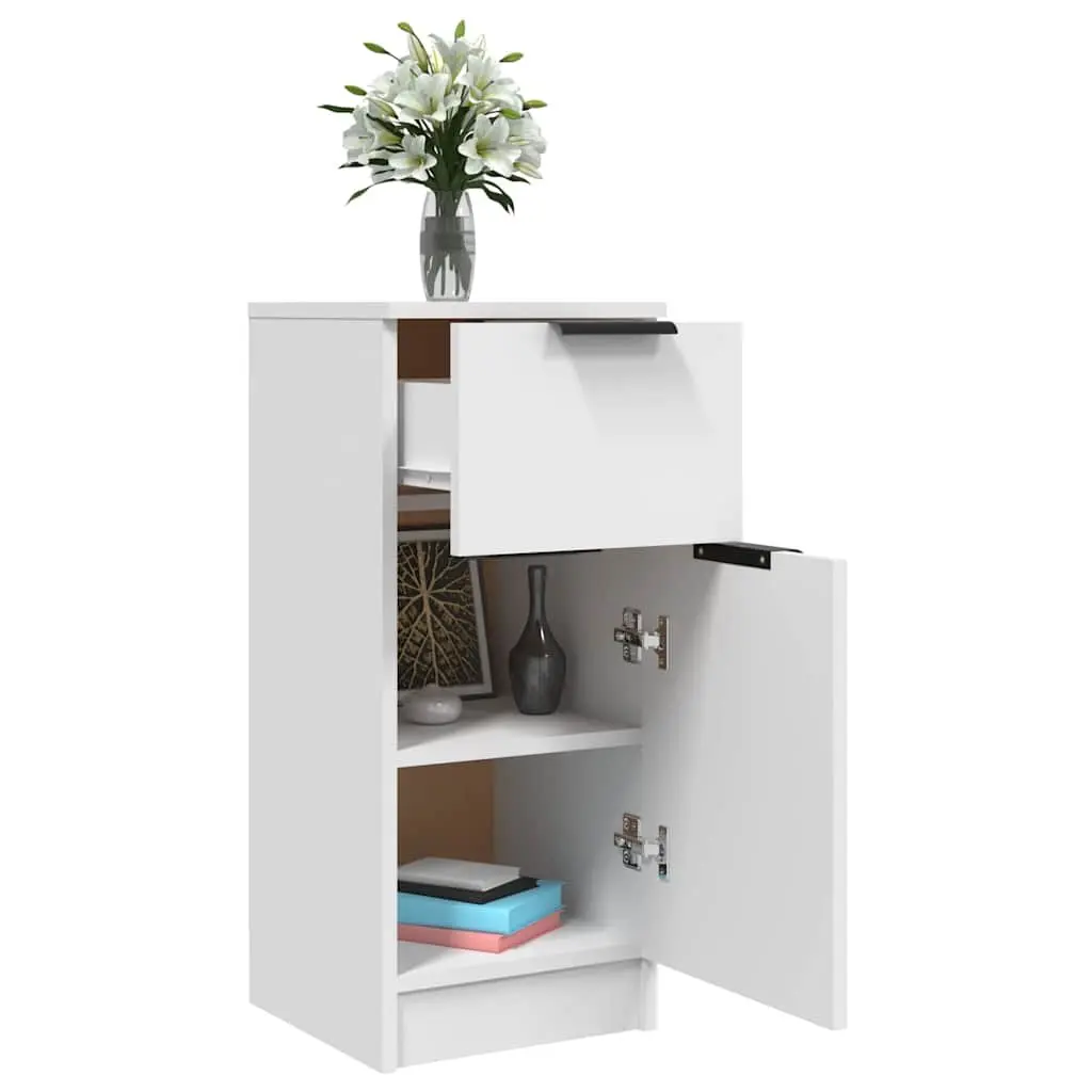 White Sideboard Cabinet 30x30x70cm with 2 Compartments