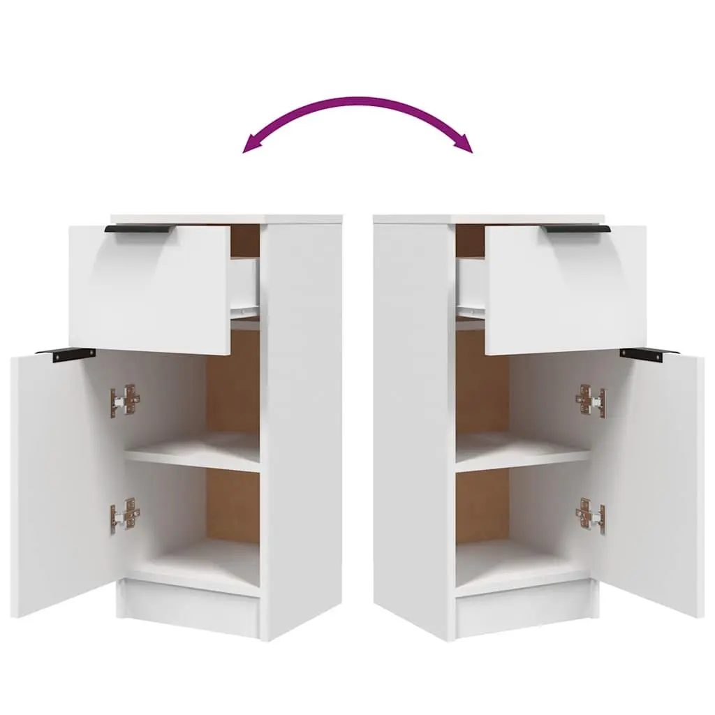 White Sideboard Cabinet 30x30x70cm with 2 Compartments