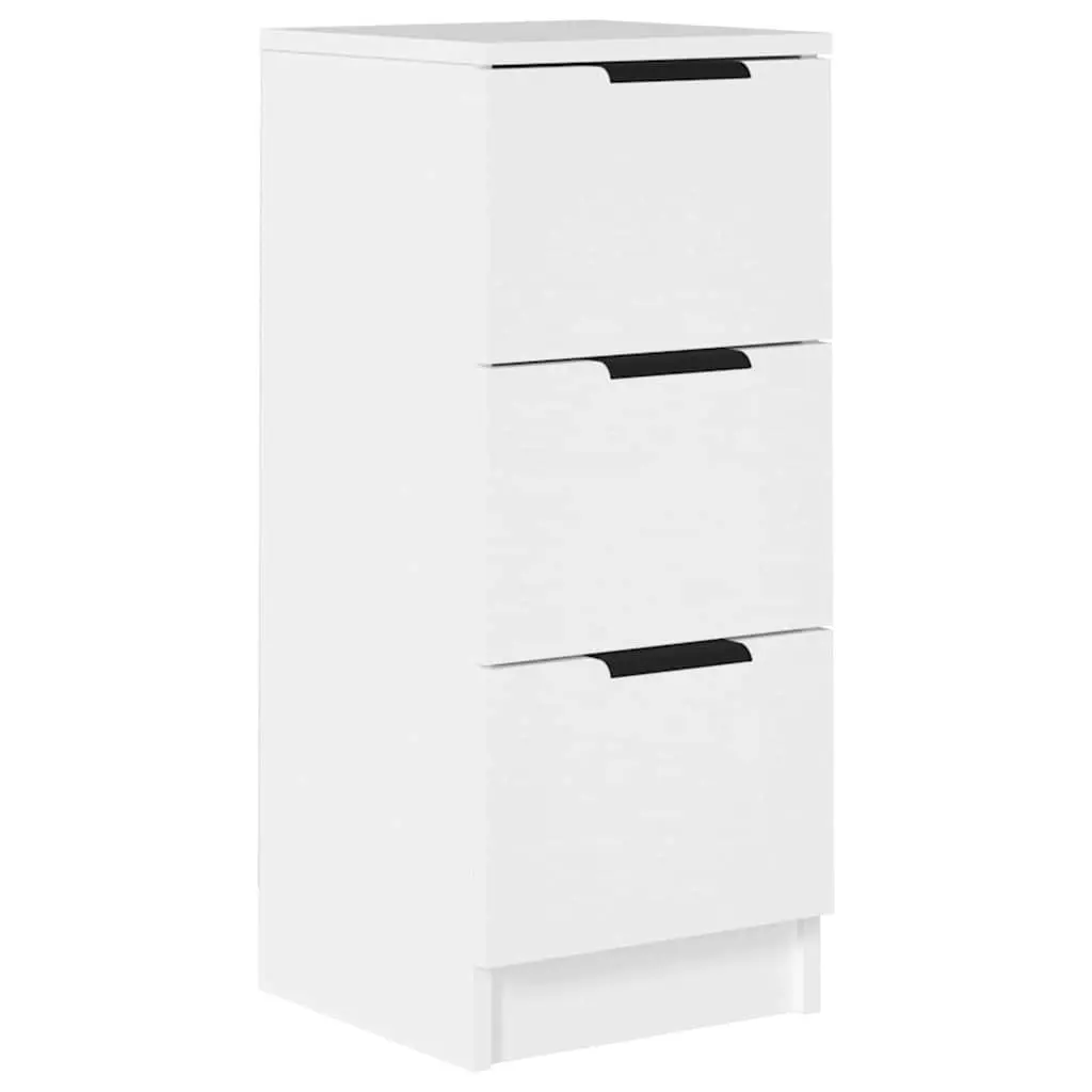 Sideboard White 30x30x70 cm Storage Cabinet 3 Drawers Living Room Furniture