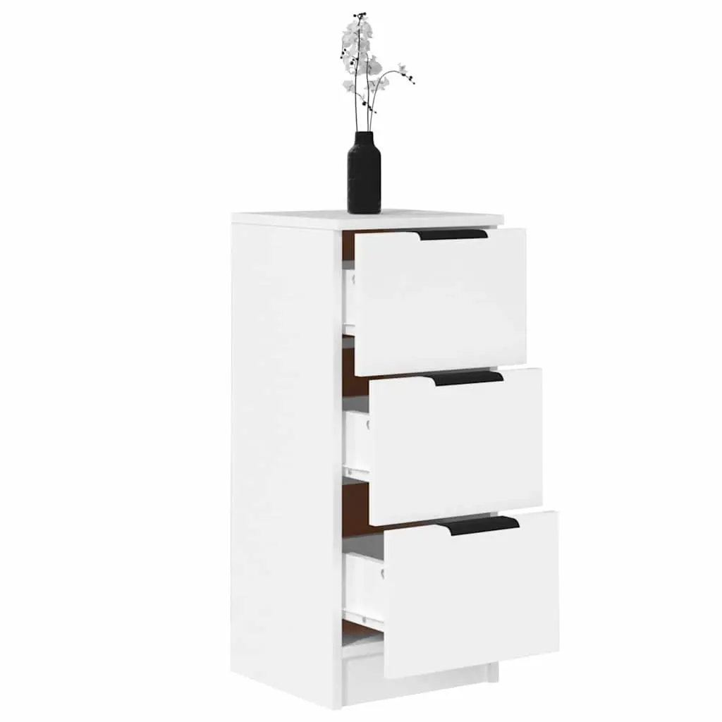 Sideboard White 30x30x70 cm Storage Cabinet 3 Drawers Living Room Furniture
