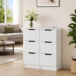 White Sideboard Cabinet 30x30x70cm Storage Drawers Living Room Bedroom Furniture