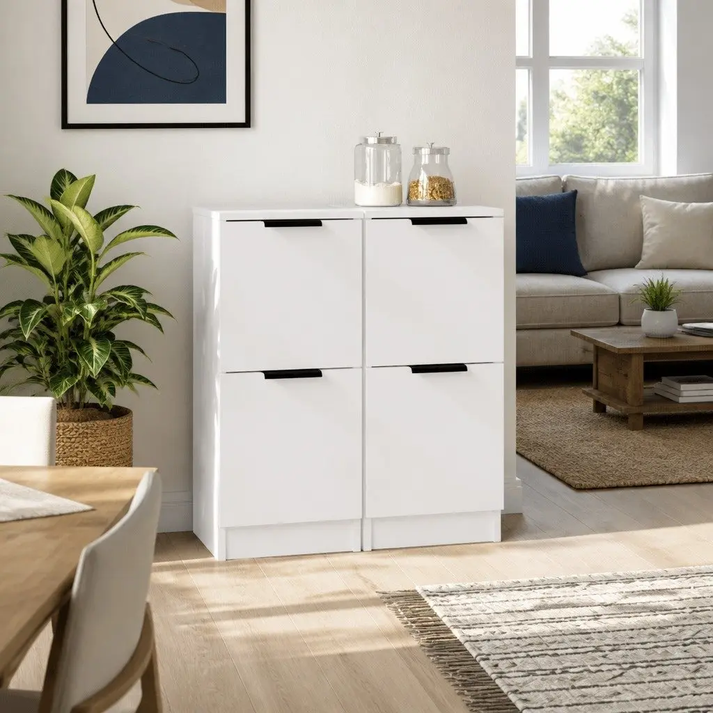 Sideboard Cabinet Storage Furniture 30x30x70 cm White 2 pcs