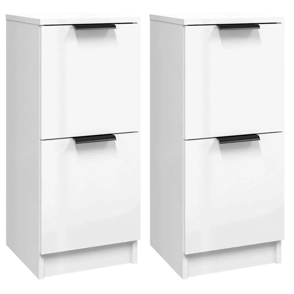 Storage Cabinet in High Gloss White Finish