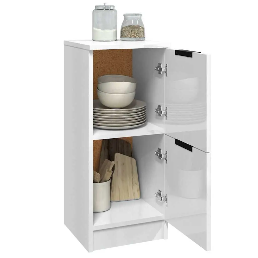 Storage Cabinet in High Gloss White Finish