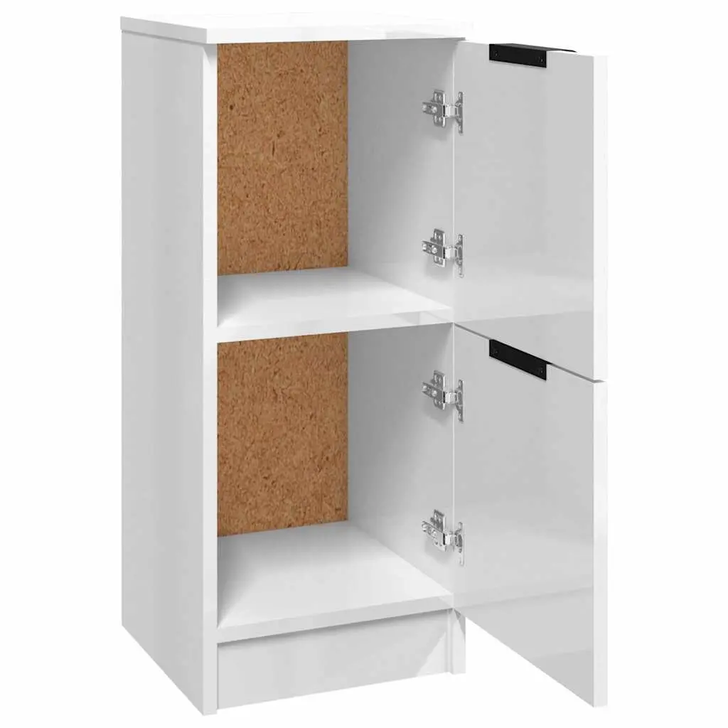 Storage Cabinet in High Gloss White Finish