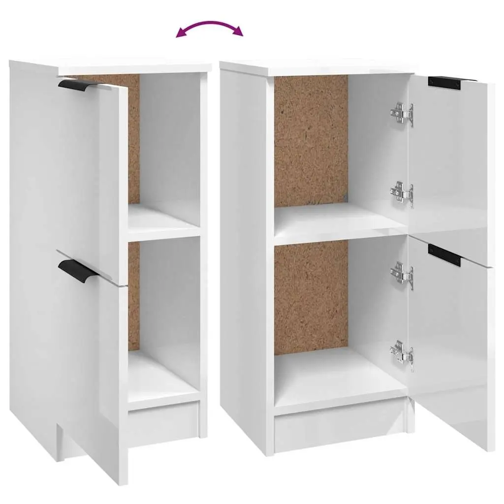 Storage Cabinet in High Gloss White Finish