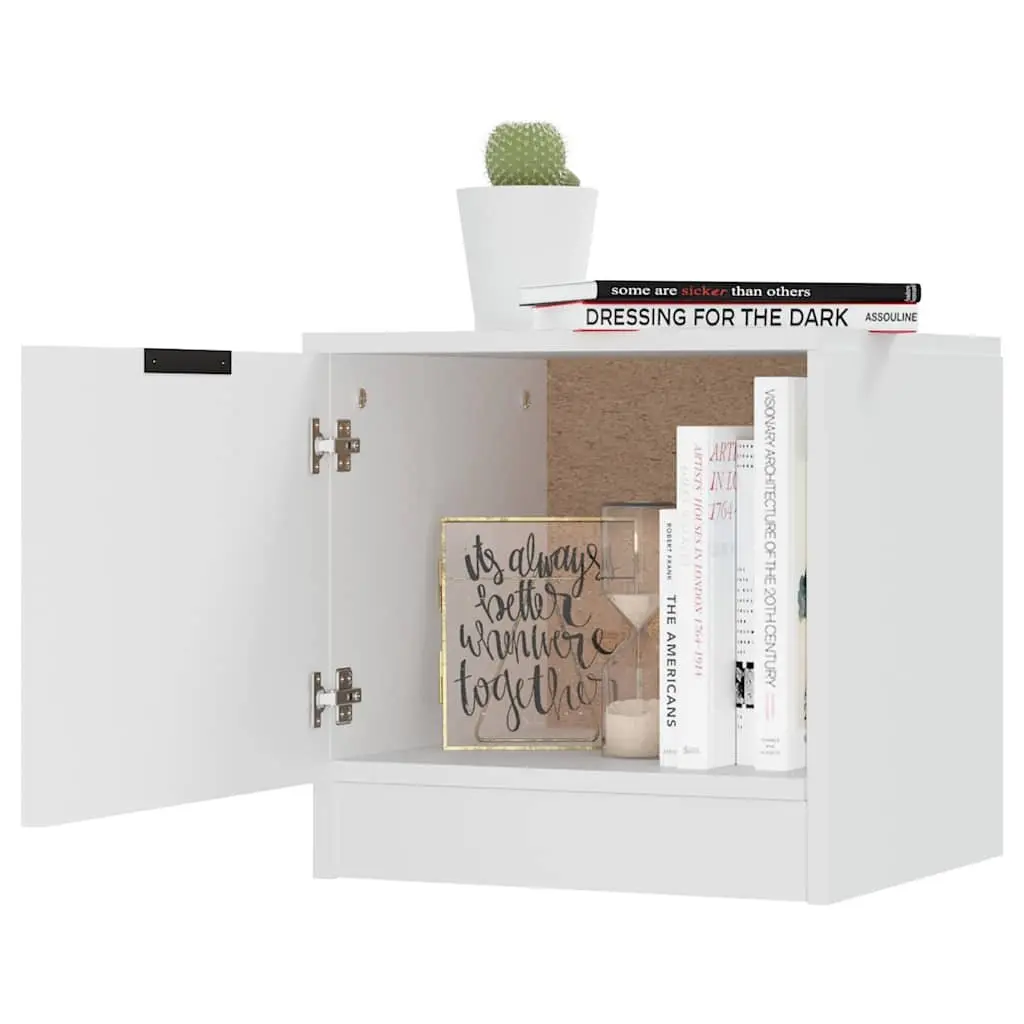 Bedside Cabinet 40x39x40cm White Nightstand Storage Organiser Bedroom Furniture