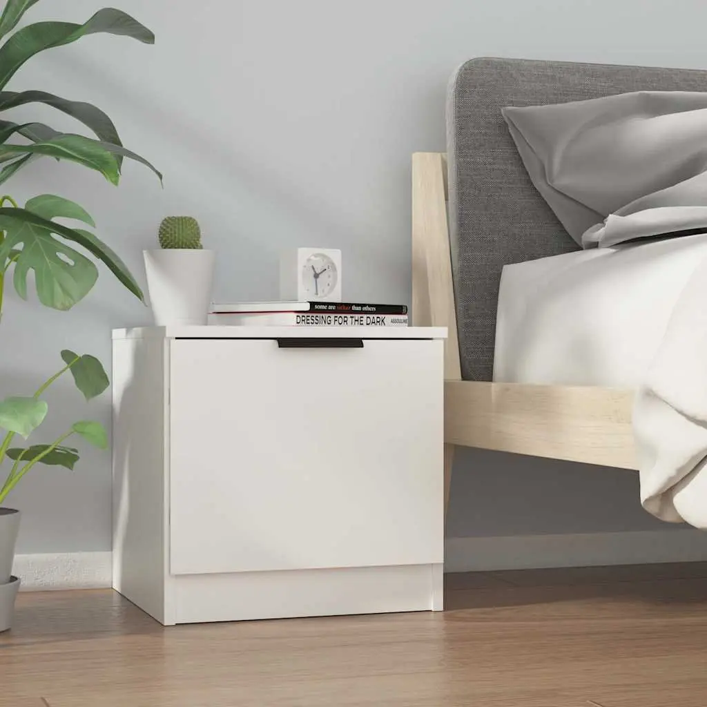 Bedside Cabinet 40x39x40cm White Nightstand Storage Organiser Bedroom Furniture