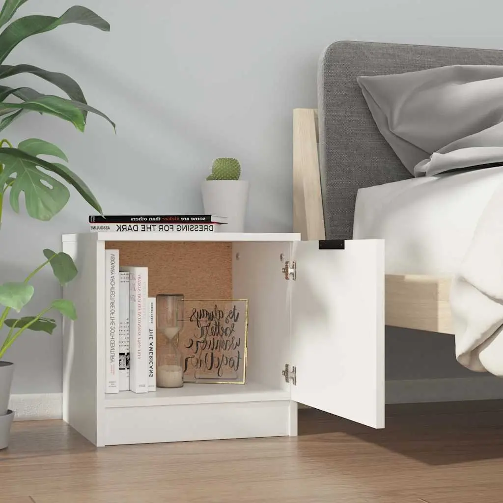 Bedside Cabinet 40x39x40cm White Nightstand Storage Organiser Bedroom Furniture