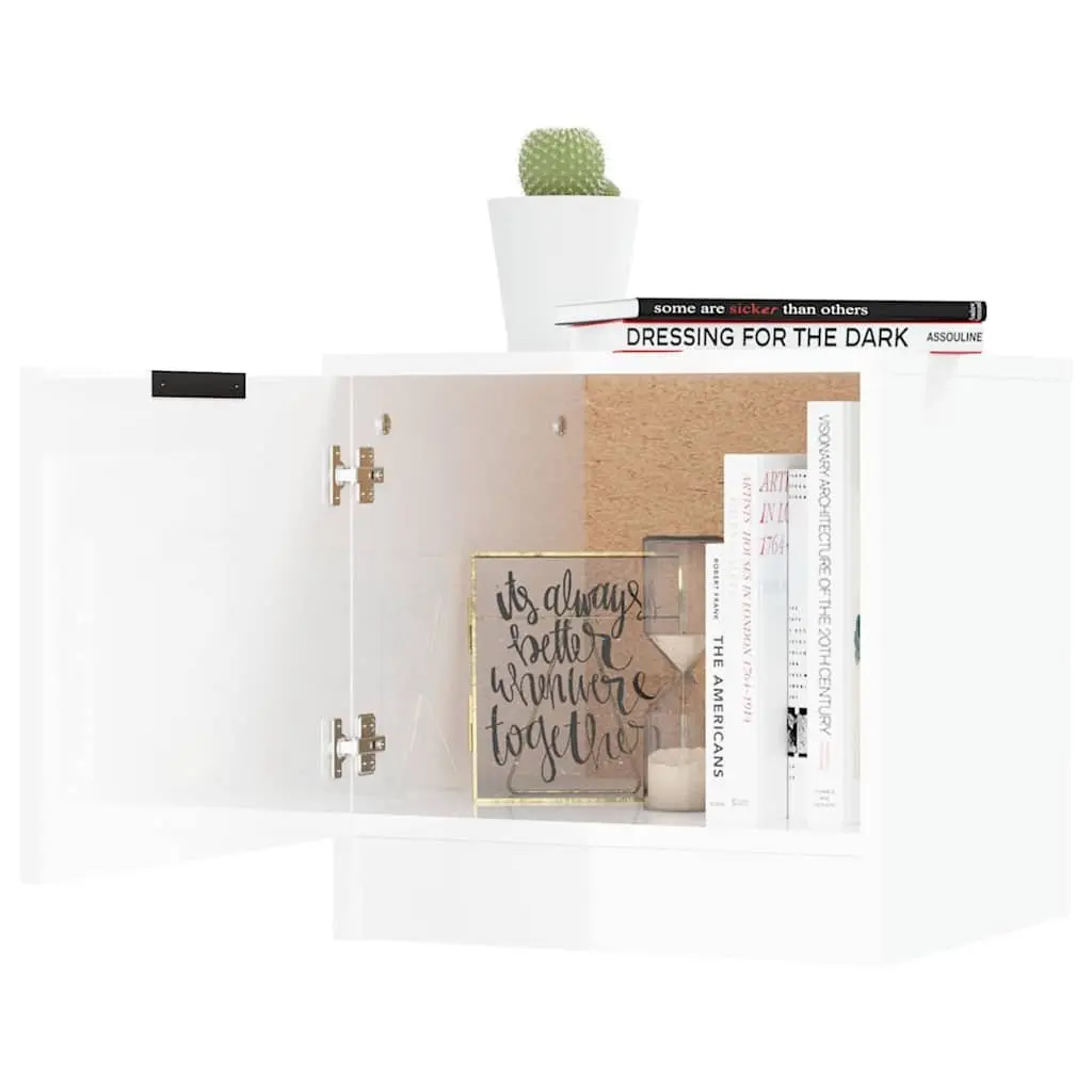 Bedside Cabinets 2 pcs White Nightstand Storage End Table Set