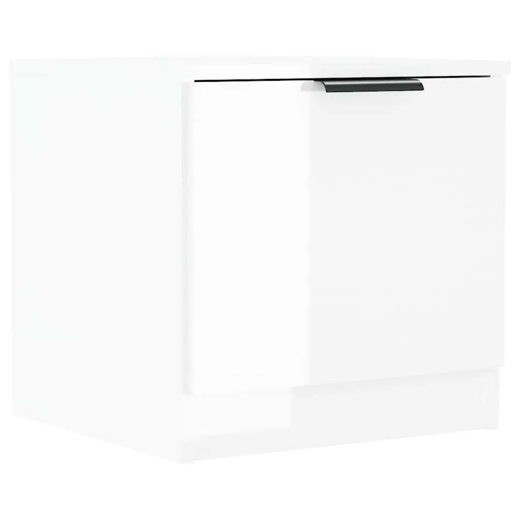 Bedside Cabinets 2 pcs White Nightstand Storage End Table Set