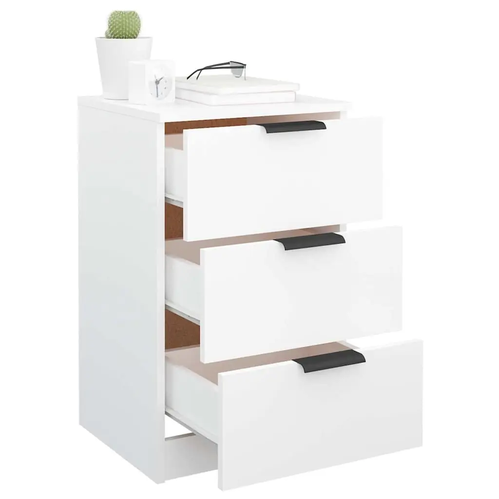 White Bedside Cabinet with Ample Storage
