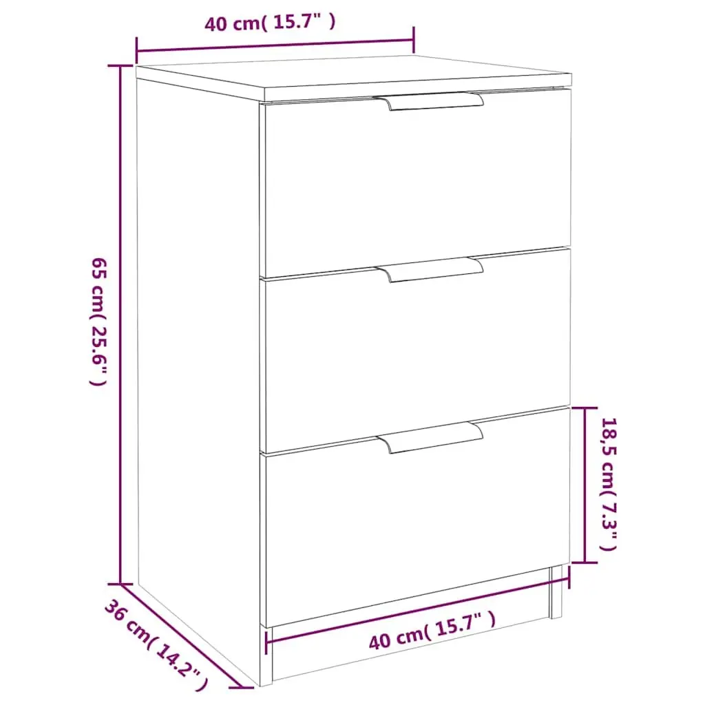 White Bedside Cabinet with Ample Storage