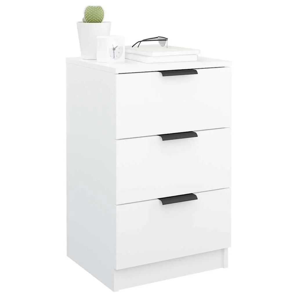 Bedside Cabinets Storage Drawers 40x36x65 cm White 2 Piece