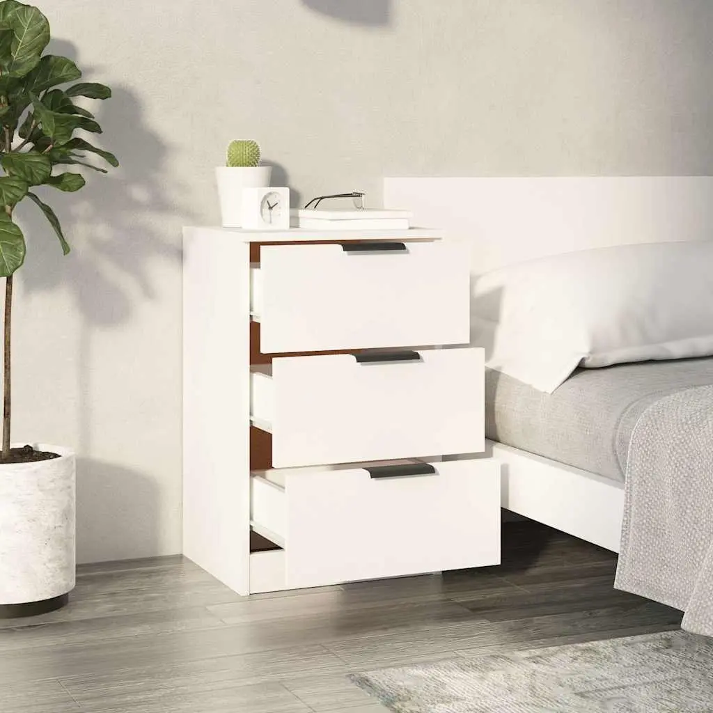 Bedside Cabinets Storage Drawers 40x36x65 cm White 2 Piece