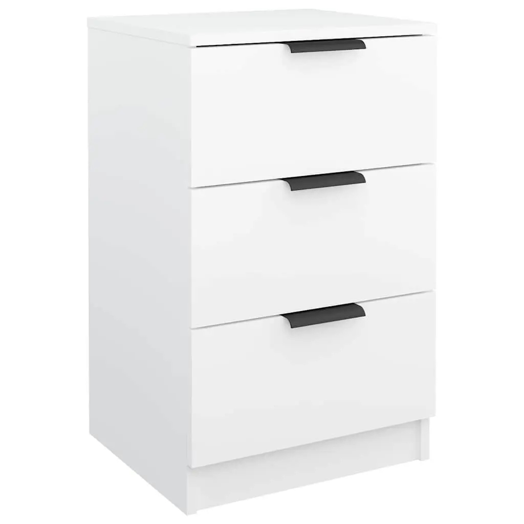 Bedside Cabinets Storage Drawers 40x36x65 cm White 2 Piece