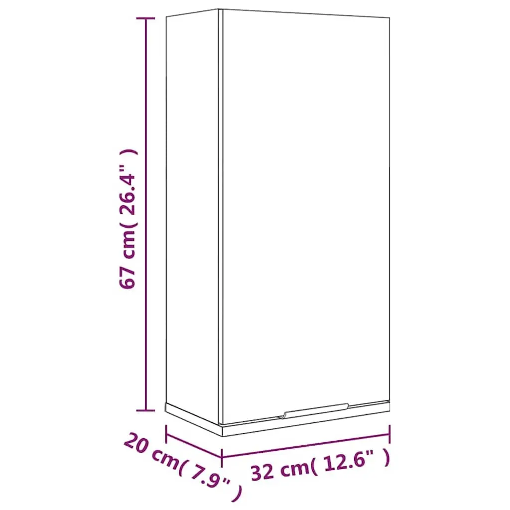 Wall-Mounted Bathroom Cabinet Storage Vanity Unit 32x20x67cm White