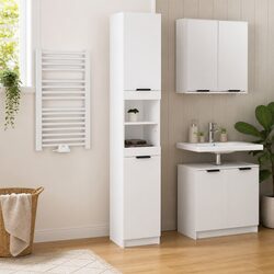 Reliable White Bathroom Cabinet with Practical Features