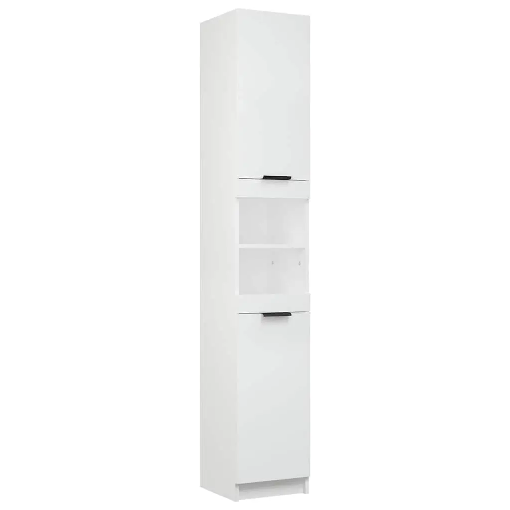 Bathroom Cabinet Storage Unit Engineered Wood 32x34x188.5cm White