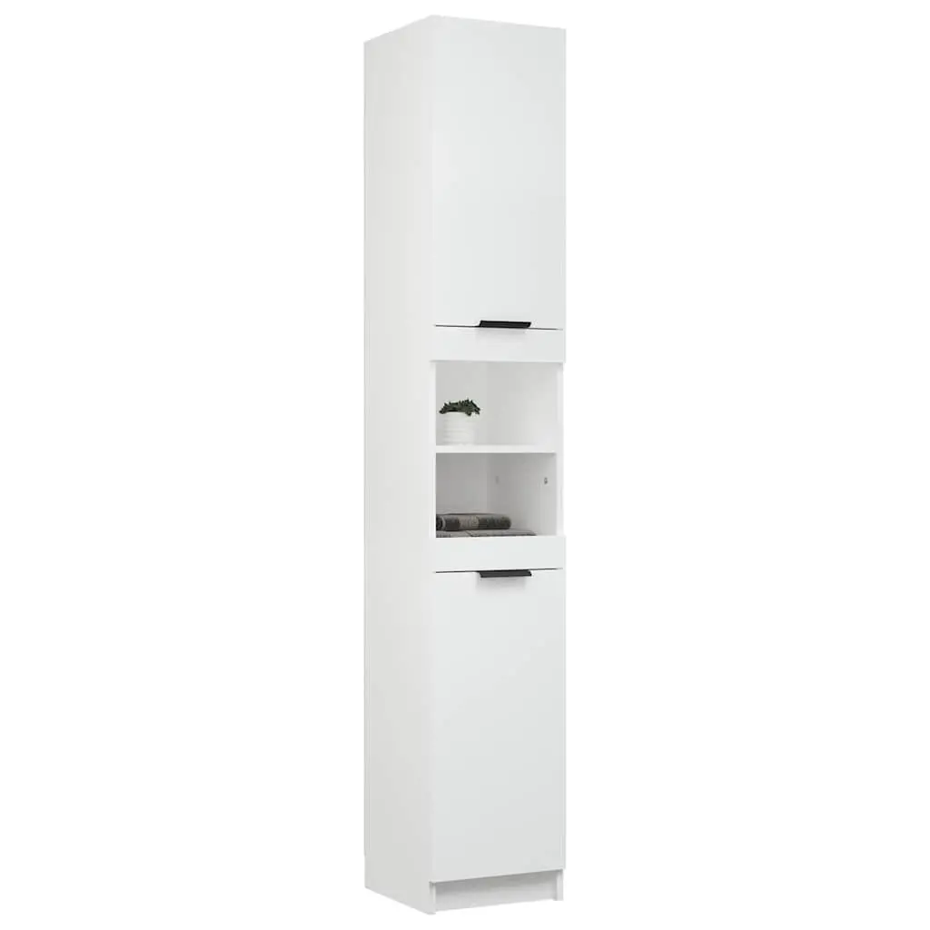 Bathroom Cabinet Storage Unit Engineered Wood 32x34x188.5cm White