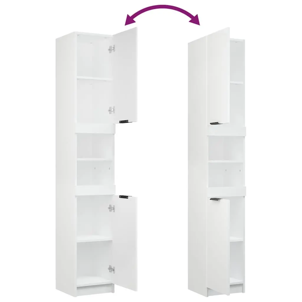 Bathroom Cabinet Storage Unit Engineered Wood 32x34x188.5cm White