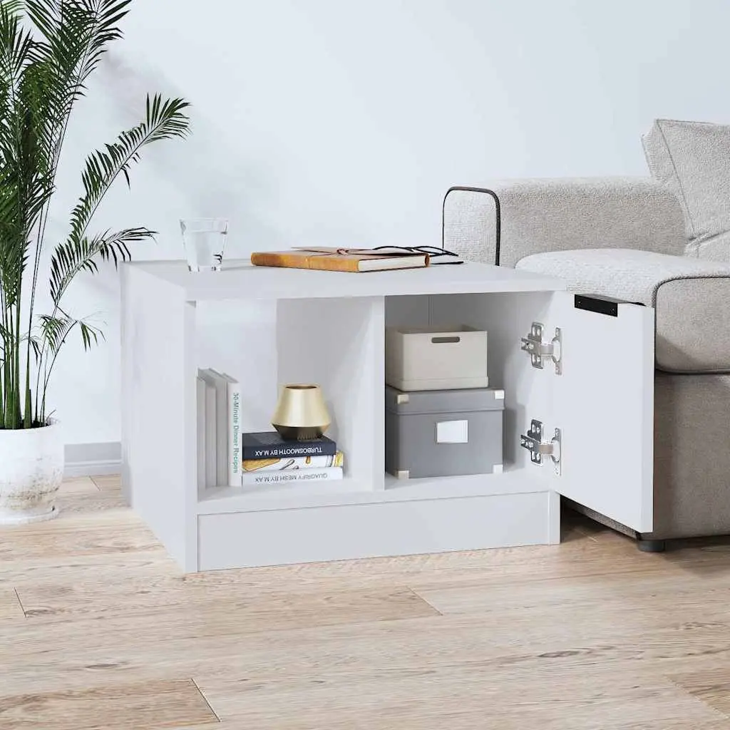 White Coffee Table with Hidden Storage